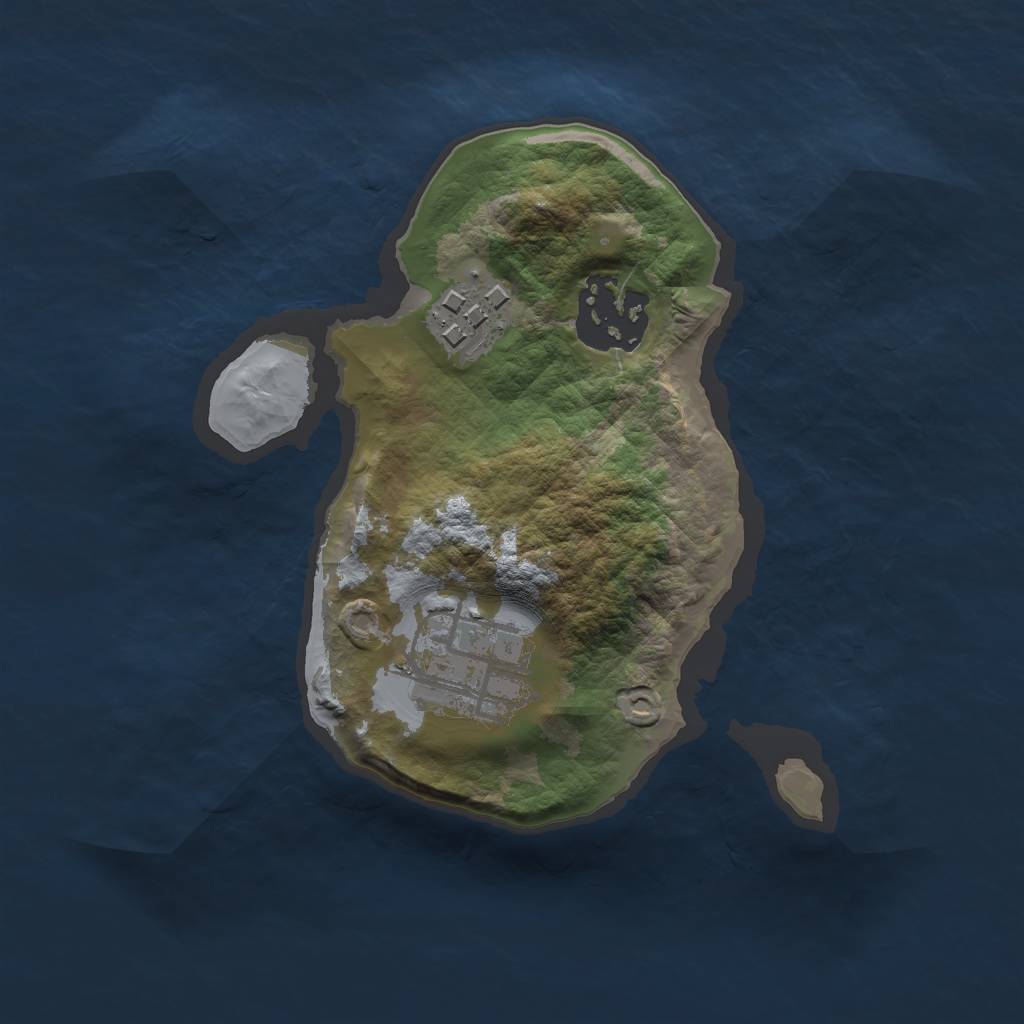 Rust Map: Barren, Size: 2000, Seed: 100, 5 Monuments