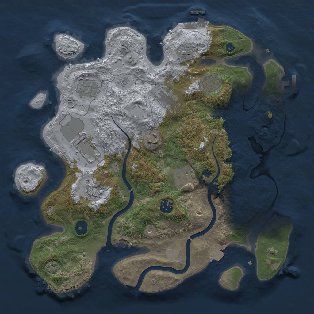 Rust Map: Procedural Map, Size: 3500, Seed: 1432022914, 15 Monuments