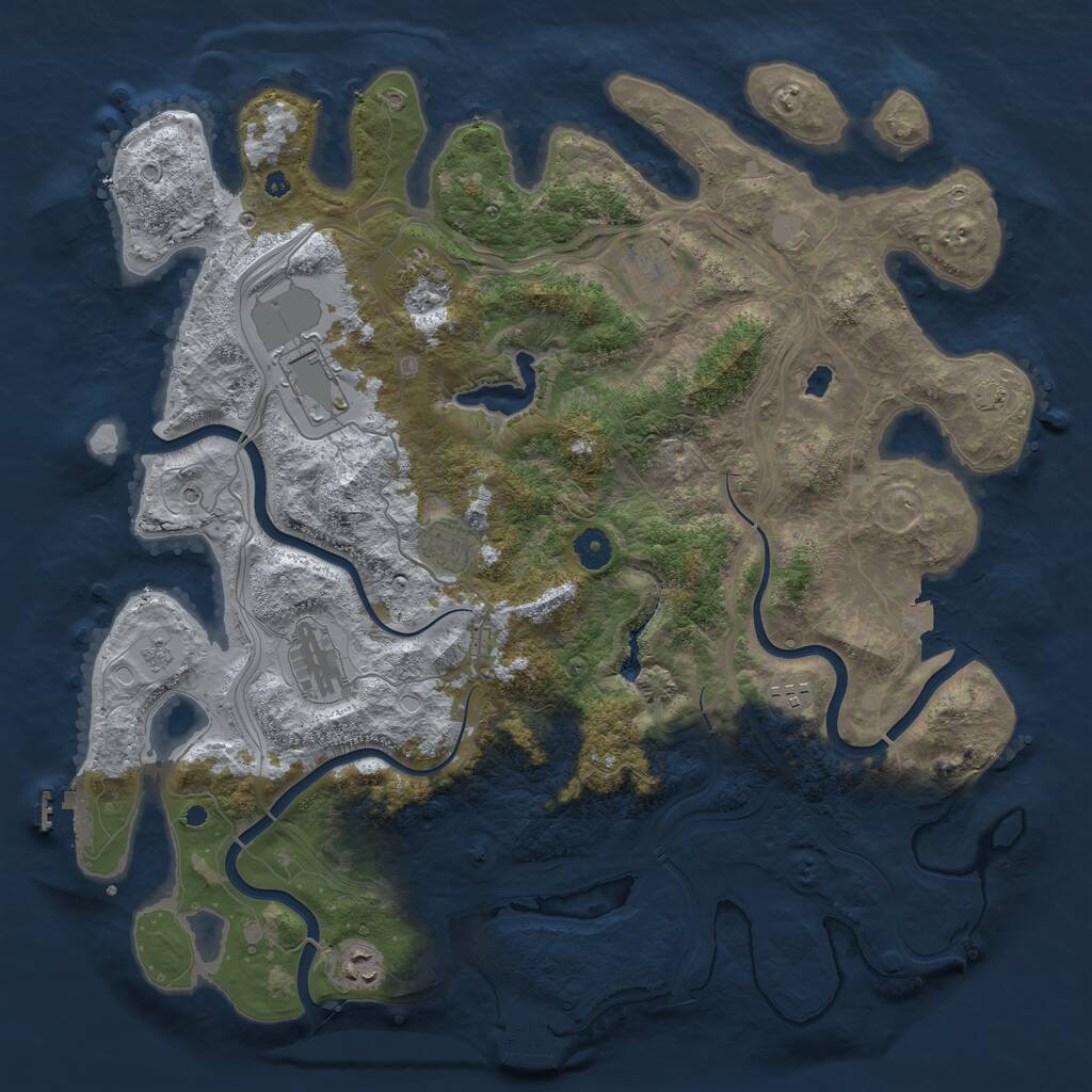 Rust Map: Procedural Map, Size: 4250, Seed: 1839718305, 13 Monuments