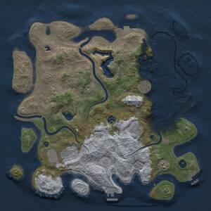 Thumbnail Rust Map: Procedural Map, Size: 4000, Seed: 643, 12 Monuments