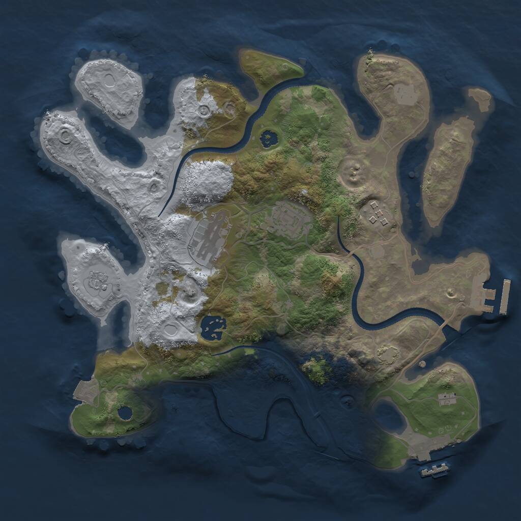 Rust Map: Procedural Map, Size: 3000, Seed: 80566112, 9 Monuments