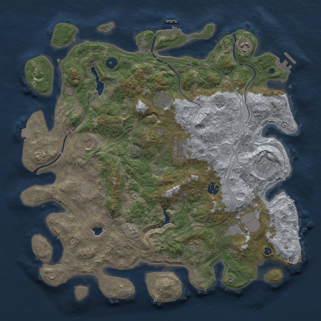 Rust Map: Procedural Map, Size: 4250, Seed: 553564801, 15 Monuments