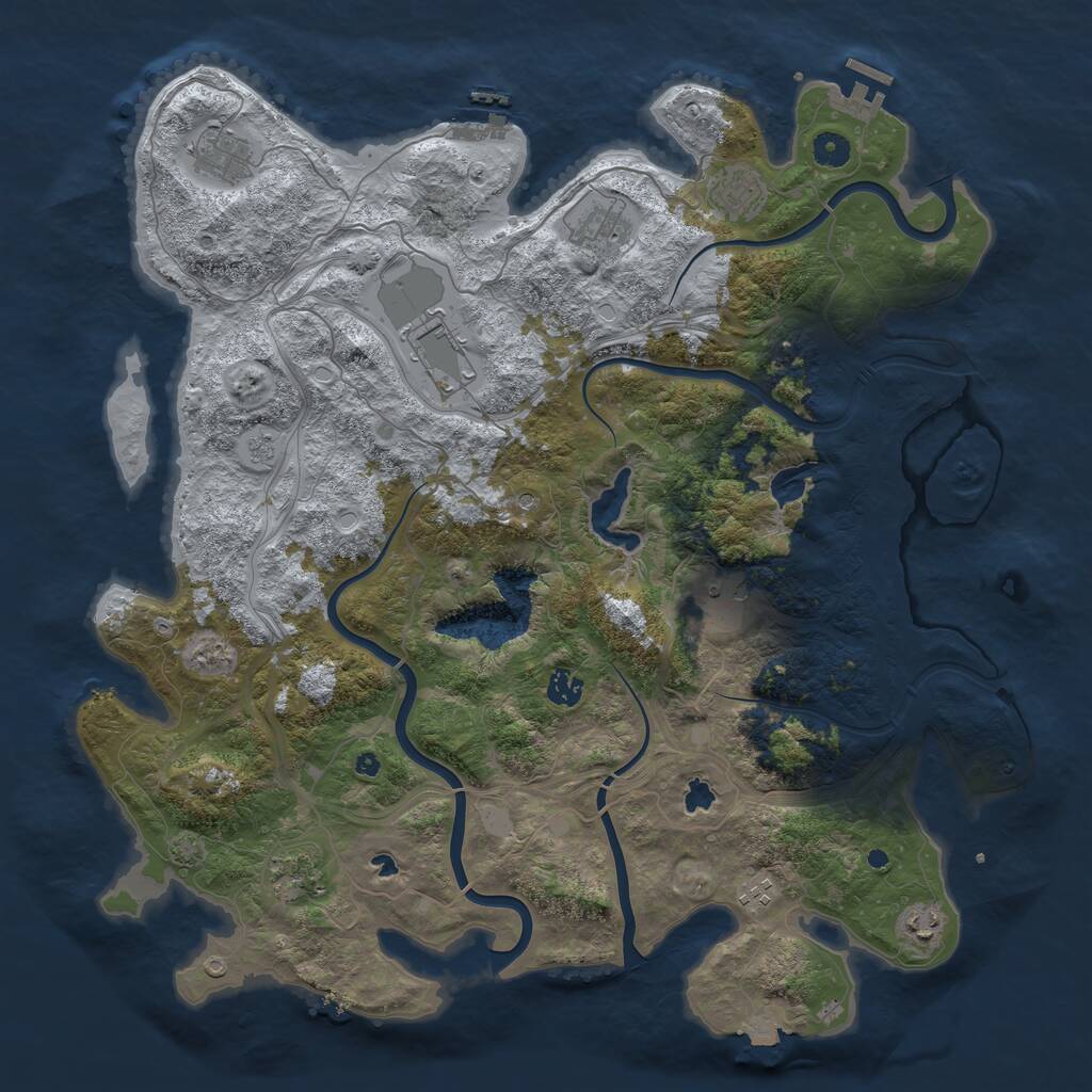 Rust Map: Procedural Map, Size: 4500, Seed: 927339968, 15 Monuments