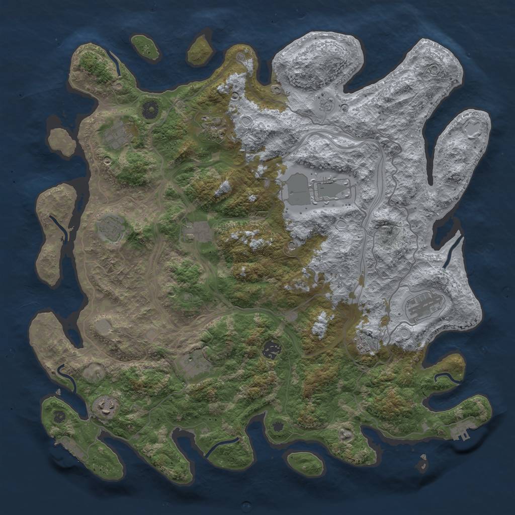 Rust Map: Procedural Map, Size: 4300, Seed: 4112022, 19 Monuments