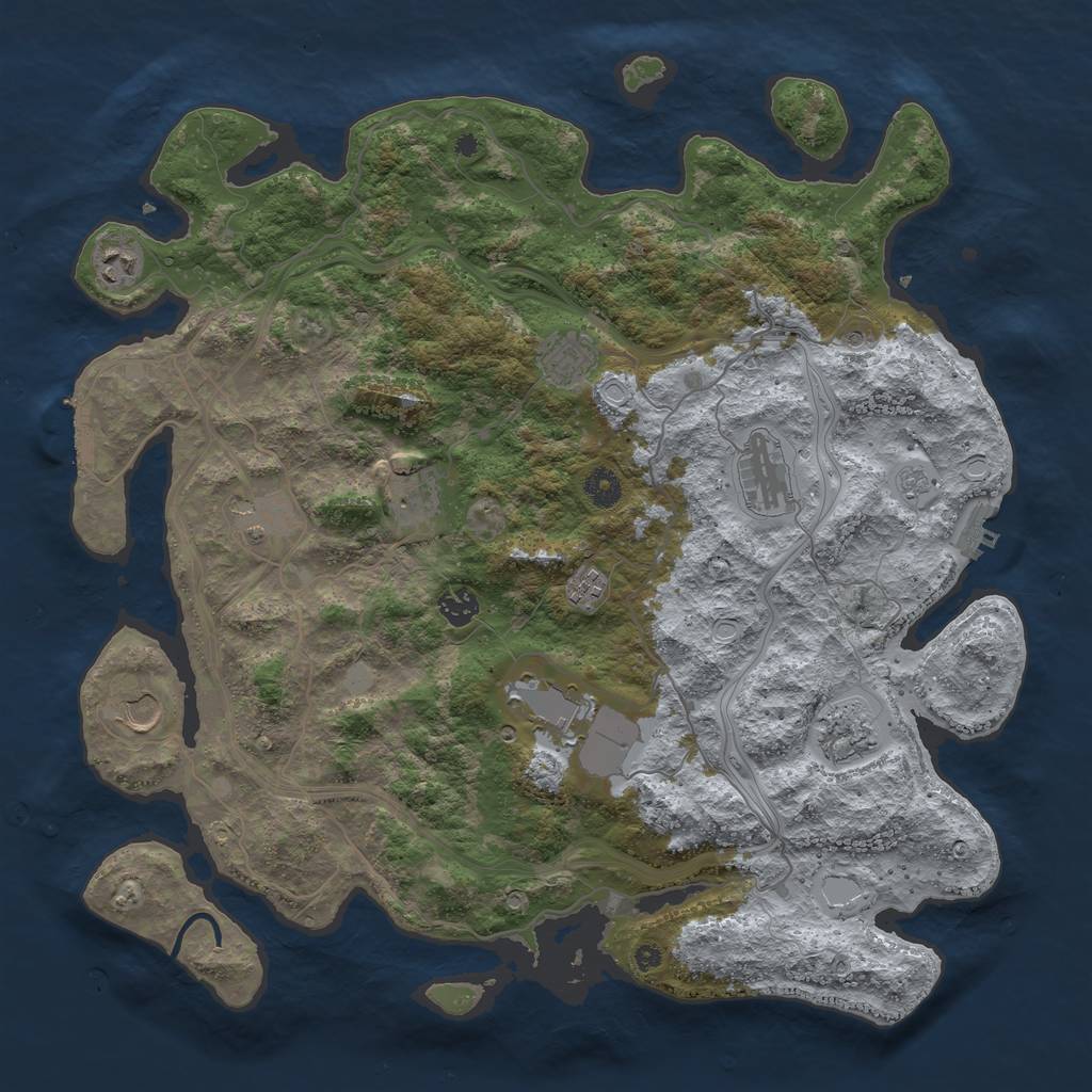 Rust Map: Procedural Map, Size: 4250, Seed: 65414, 19 Monuments