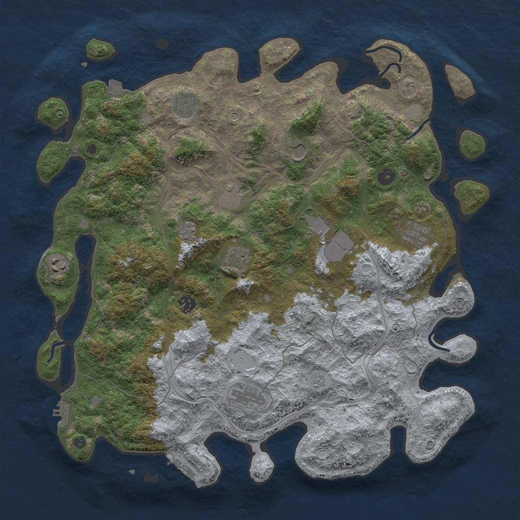 Rust Map: Procedural Map, Size: 4500, Seed: 66555709, 18 Monuments