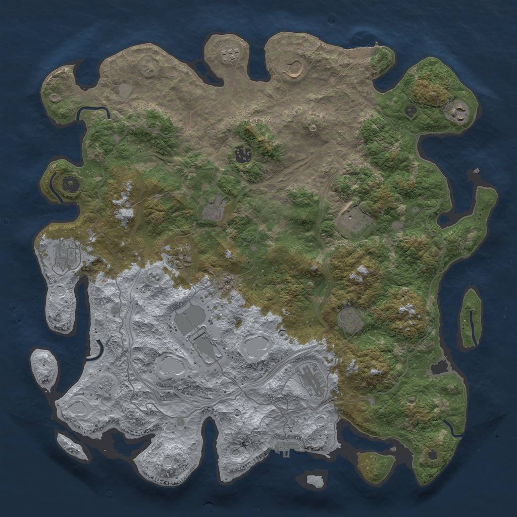 Rust Map: Procedural Map, Size: 4500, Seed: 1668781435, 20 Monuments