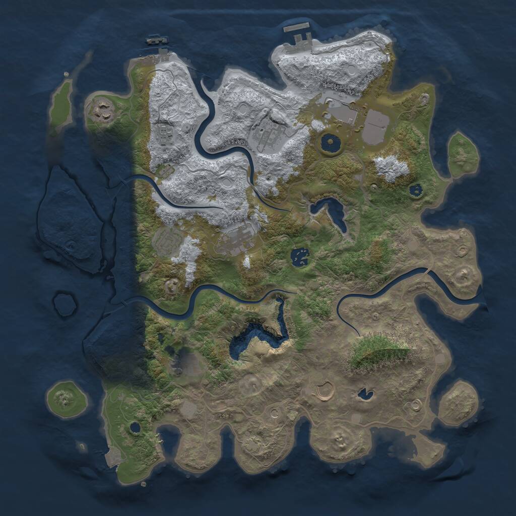 Rust Map: Procedural Map, Size: 4000, Seed: 1857711462, 14 Monuments