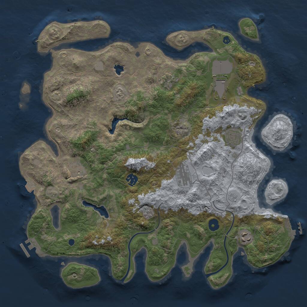 Rust Map: Procedural Map, Size: 4000, Seed: 942049494, 14 Monuments