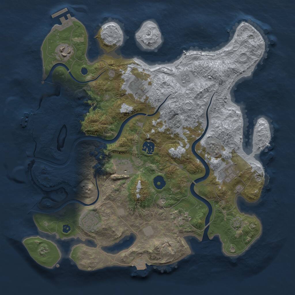 Rust Map: Procedural Map, Size: 3500, Seed: 7870590, 14 Monuments