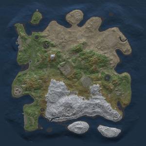 Thumbnail Rust Map: Procedural Map, Size: 3400, Seed: 445142846, 16 Monuments