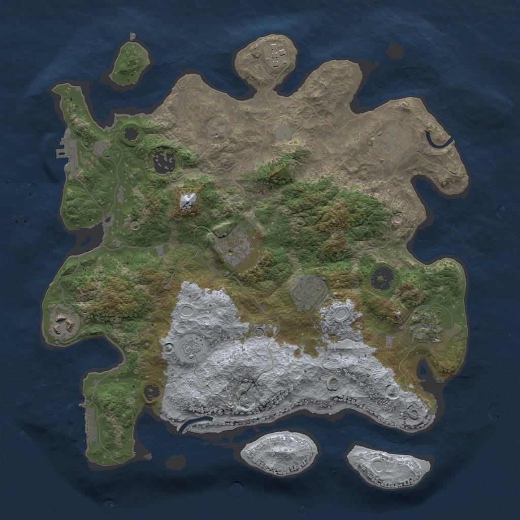 Rust Map: Procedural Map, Size: 3400, Seed: 445142846, 16 Monuments