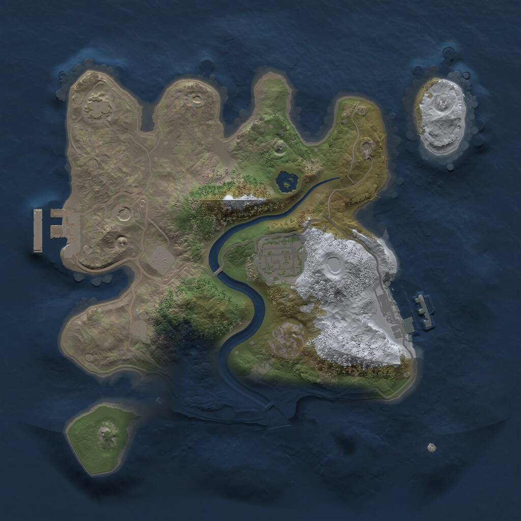 Rust Map: Procedural Map, Size: 2400, Seed: 1234565, 6 Monuments