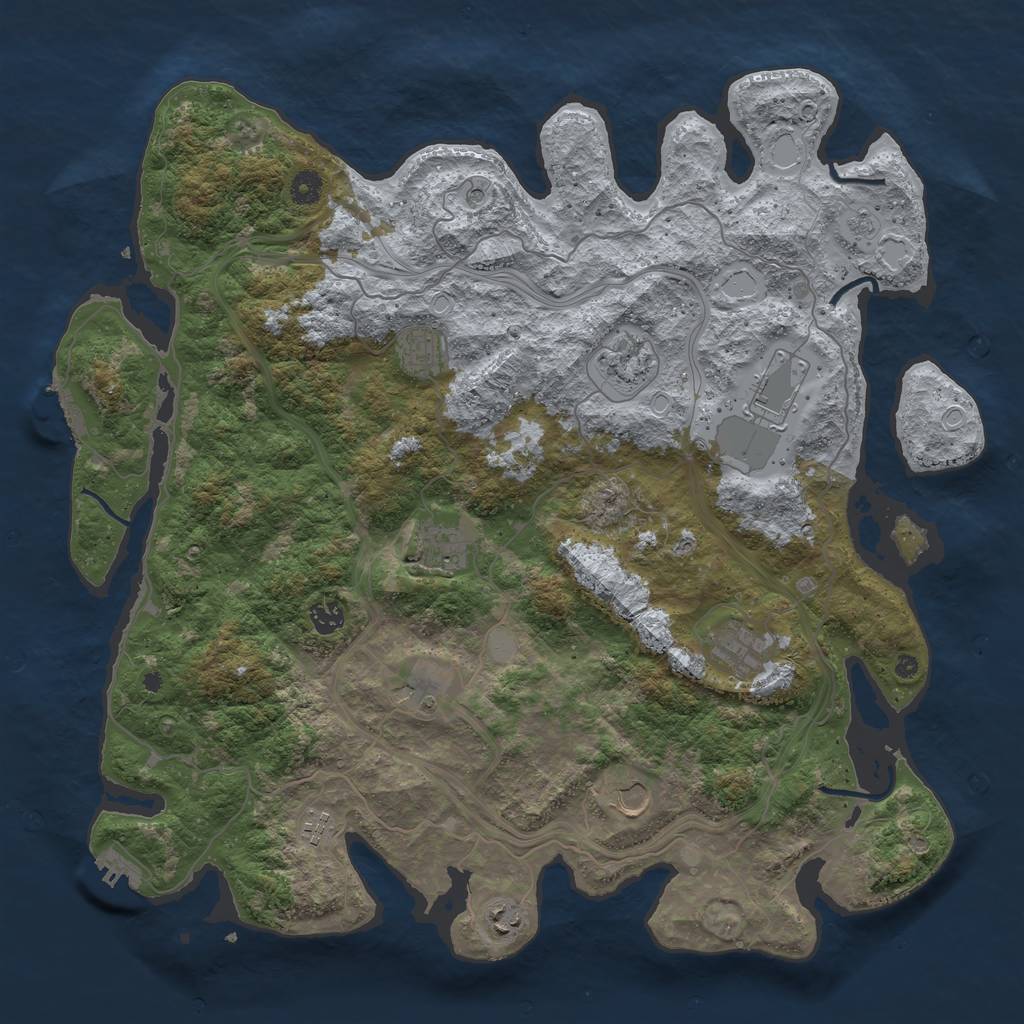 Rust Map: Procedural Map, Size: 4500, Seed: 14925, 19 Monuments
