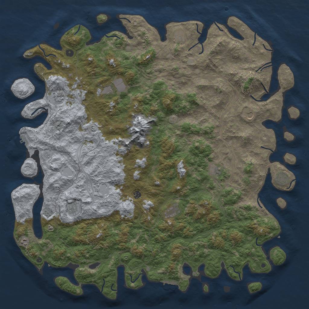 Rust Map: Procedural Map, Size: 6000, Seed: 199012290, 18 Monuments
