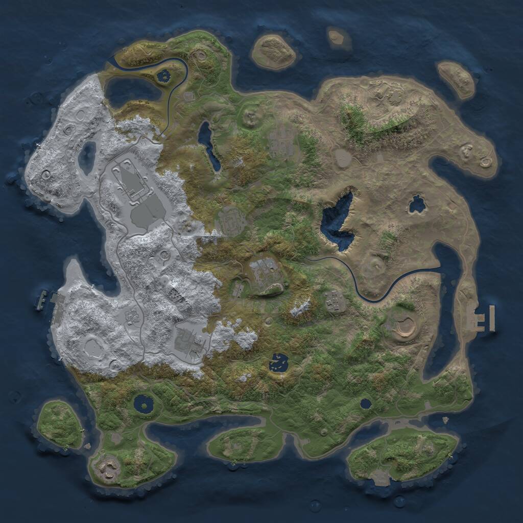 Rust Map: Procedural Map, Size: 4000, Seed: 444960864, 15 Monuments
