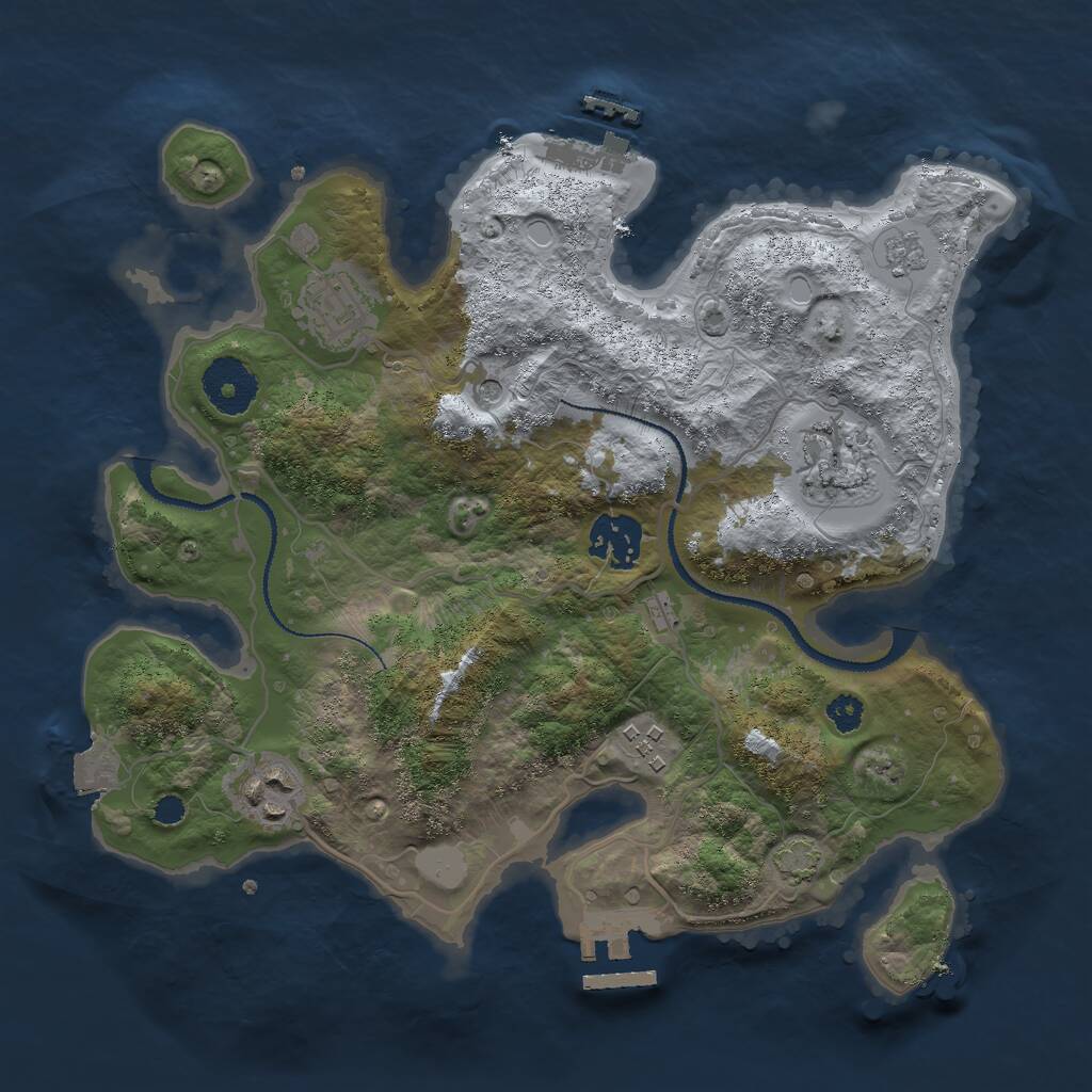 Rust Map: Procedural Map, Size: 3000, Seed: 4007, 11 Monuments