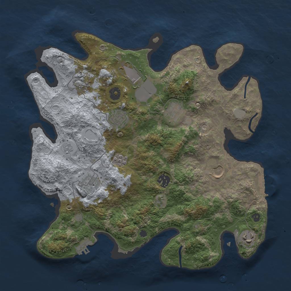 Rust Map: Procedural Map, Size: 3500, Seed: 63481860, 18 Monuments