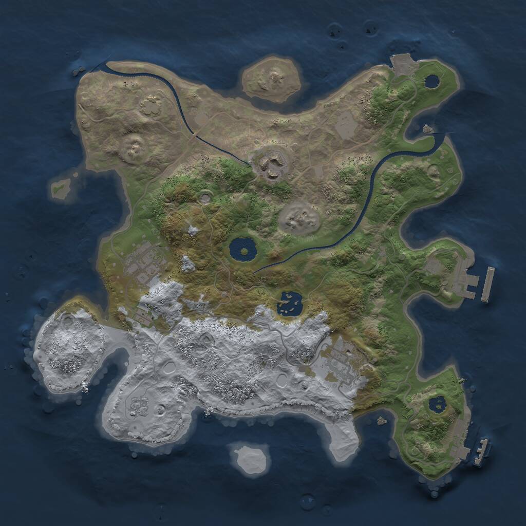Rust Map: Procedural Map, Size: 3000, Seed: 1523689298, 9 Monuments