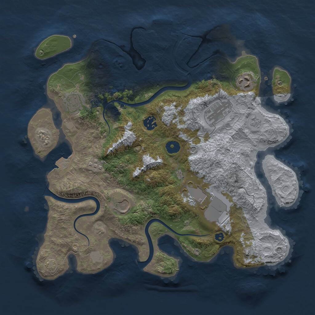 Rust Map: Procedural Map, Size: 3500, Seed: 87066220, 12 Monuments