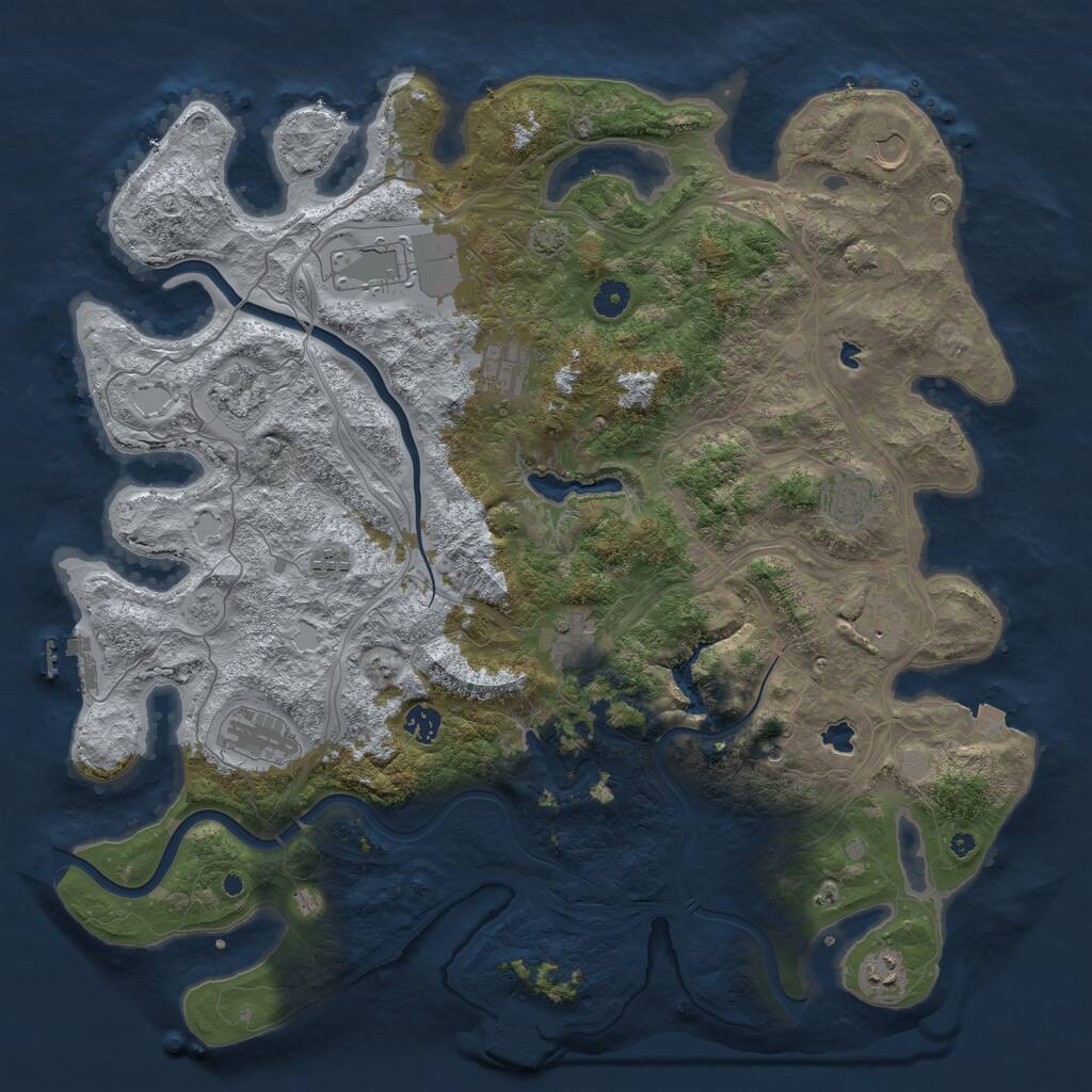 Rust Map: Procedural Map, Size: 4500, Seed: 22110459, 17 Monuments