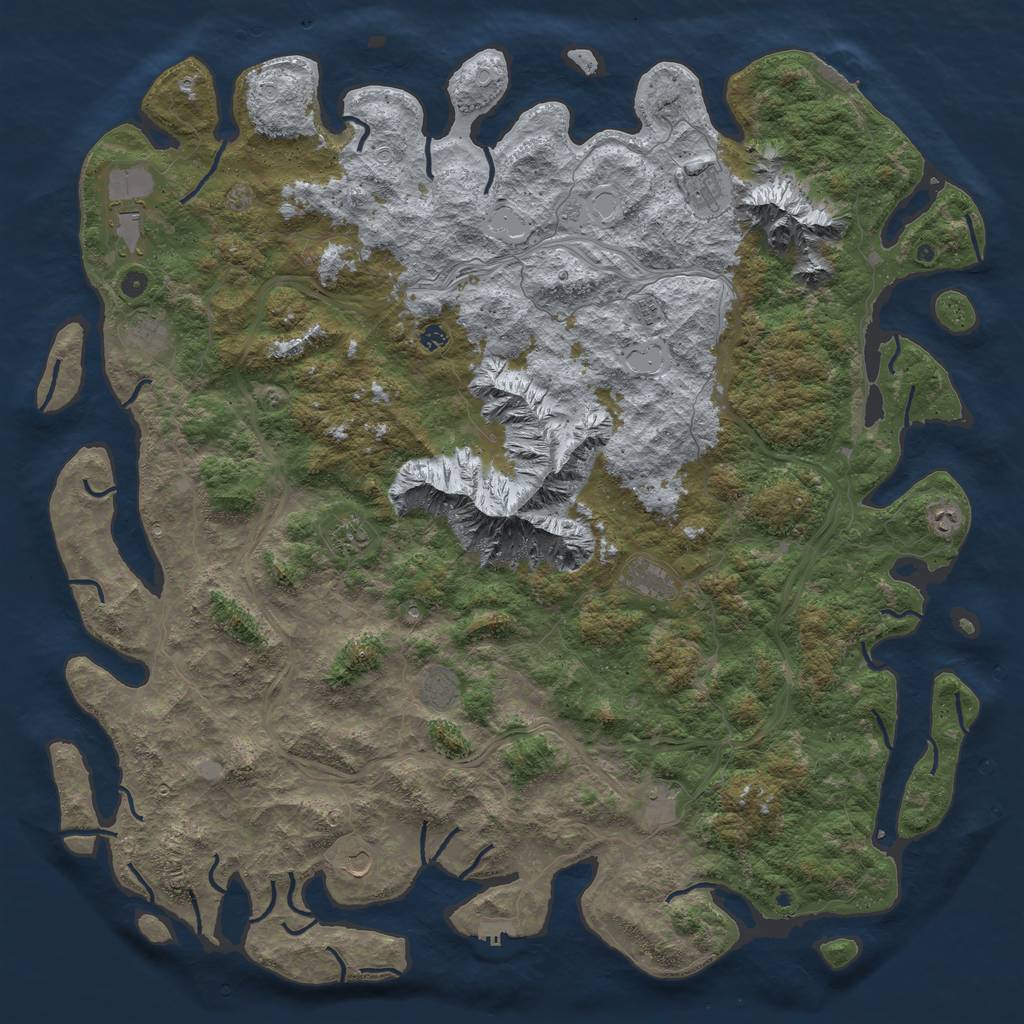Rust Map: Procedural Map, Size: 6000, Seed: 70116809, 18 Monuments
