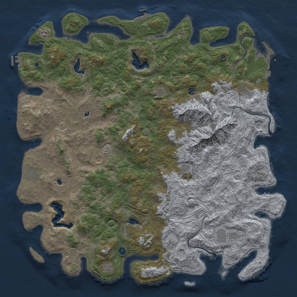 Rust Map: Procedural Map, Size: 6000, Seed: 148830883, 17 Monuments