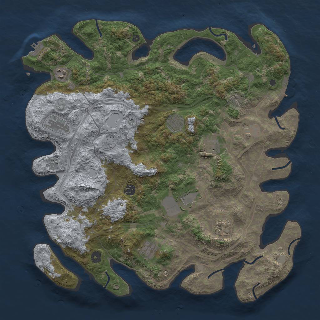 Rust Map: Procedural Map, Size: 4250, Seed: 910388751, 19 Monuments