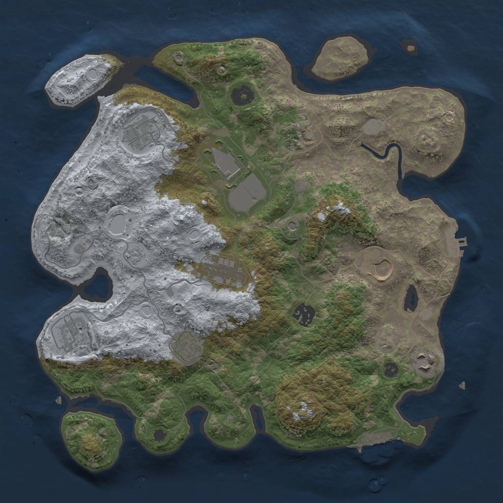 Rust Map: Procedural Map, Size: 3500, Seed: 8569846, 16 Monuments