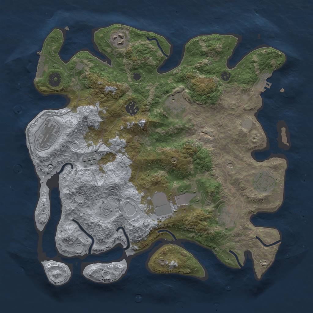 Rust Map: Procedural Map, Size: 3500, Seed: 8514617, 17 Monuments