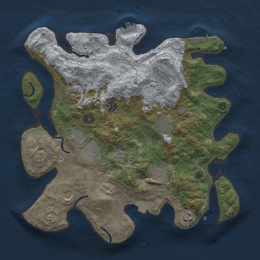 Rust Map: Procedural Map, Size: 3500, Seed: 2024003334, 16 Monuments