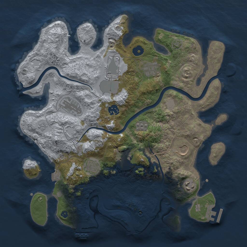 Rust Map: Procedural Map, Size: 3500, Seed: 65942238, 15 Monuments