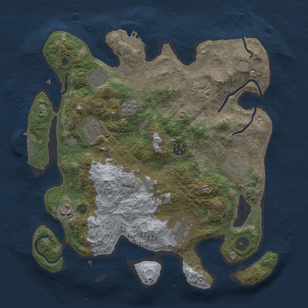 Rust Map: Procedural Map, Size: 3400, Seed: 1615167341, 14 Monuments