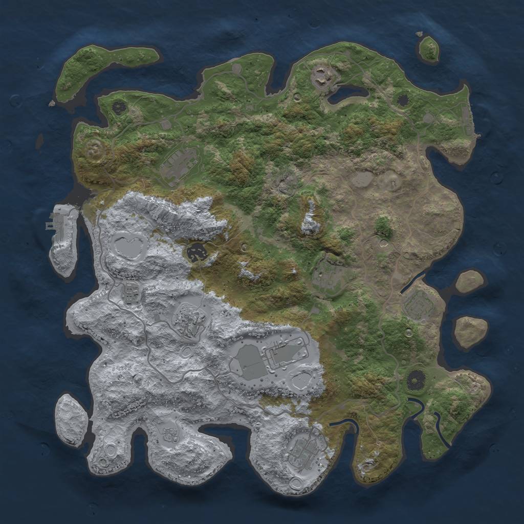 Rust Map: Procedural Map, Size: 4000, Seed: 1816564, 18 Monuments