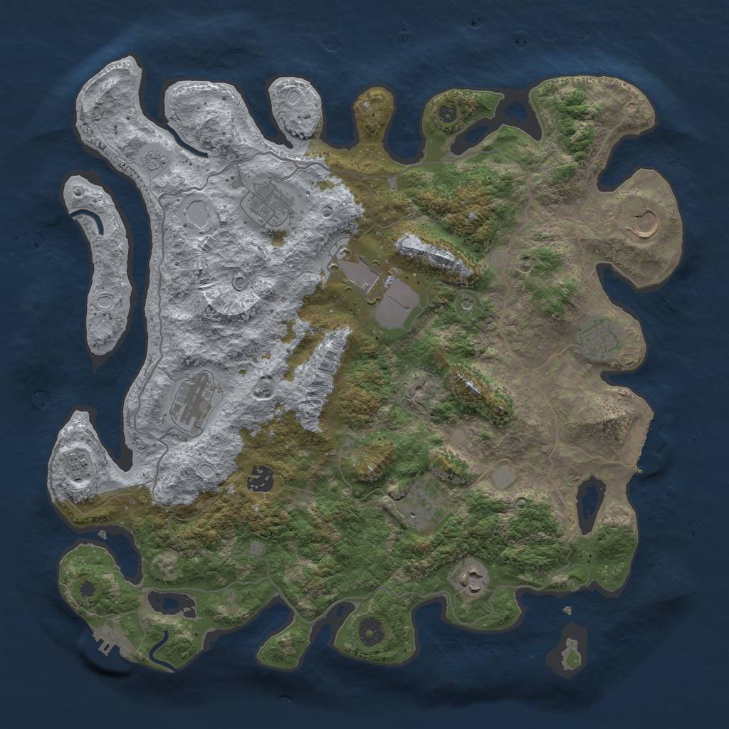 Rust Map: Procedural Map, Size: 4000, Seed: 420690, 18 Monuments