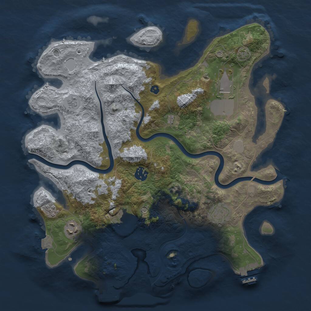 Rust Map: Procedural Map, Size: 3500, Seed: 112030551, 12 Monuments