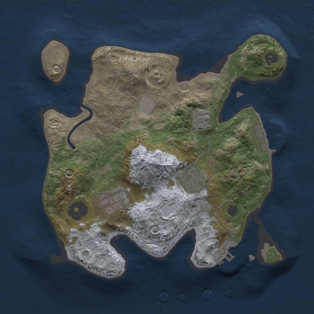 Rust Map: Procedural Map, Size: 2500, Seed: 4837485, 8 Monuments