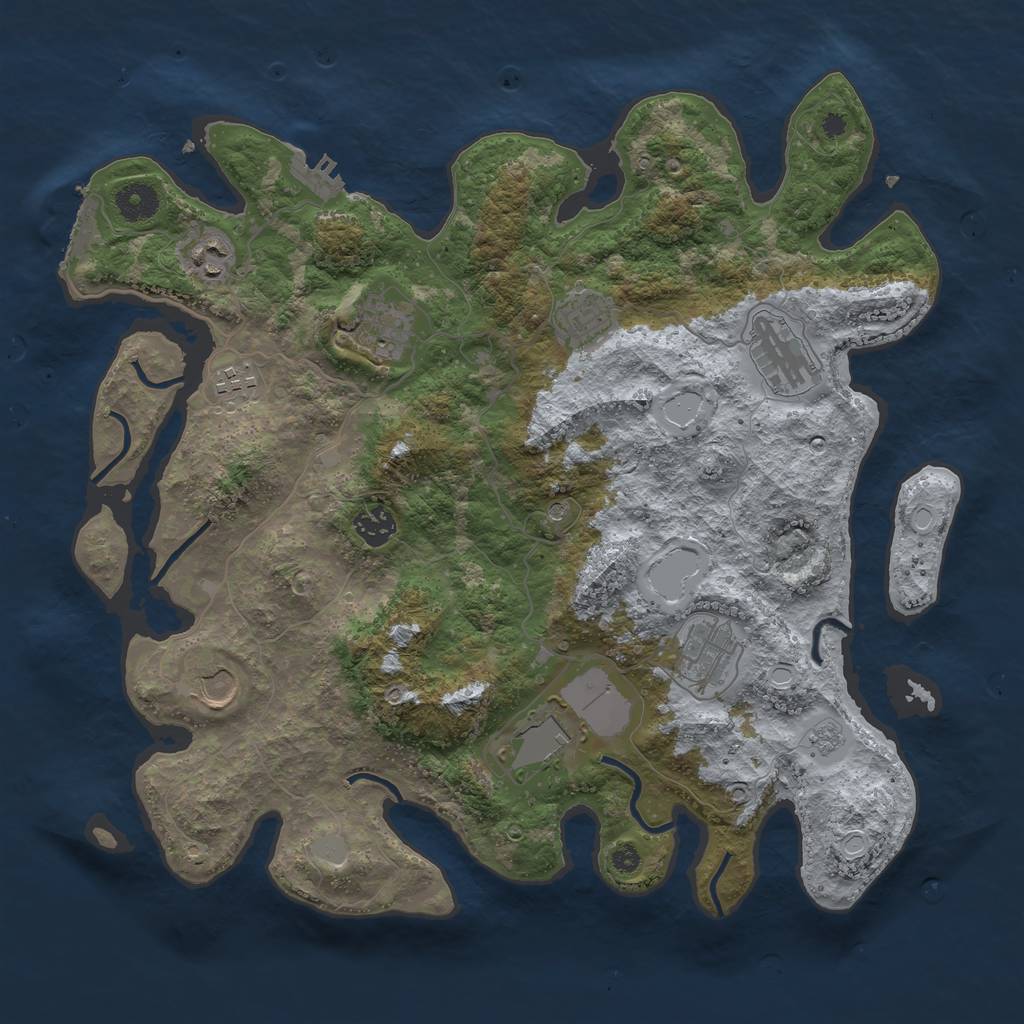 Rust Map: Procedural Map, Size: 3850, Seed: 8839632, 16 Monuments