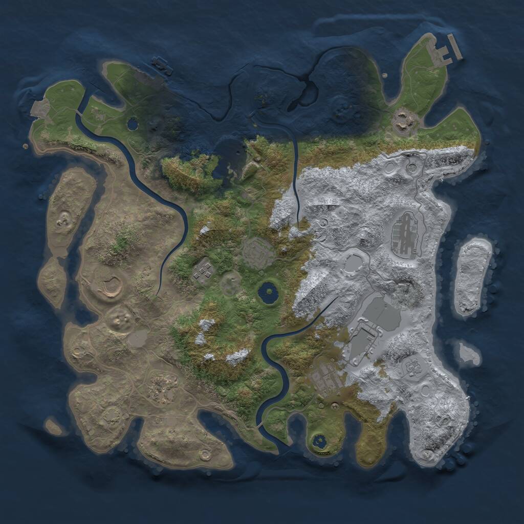 Rust Map: Procedural Map, Size: 3850, Seed: 8839632, 15 Monuments