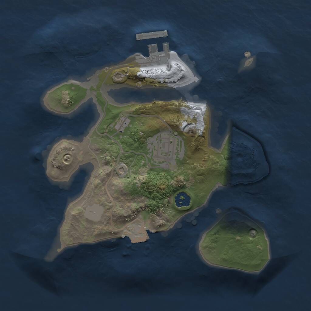 Rust Map: Procedural Map, Size: 2000, Seed: 275726980, 3 Monuments