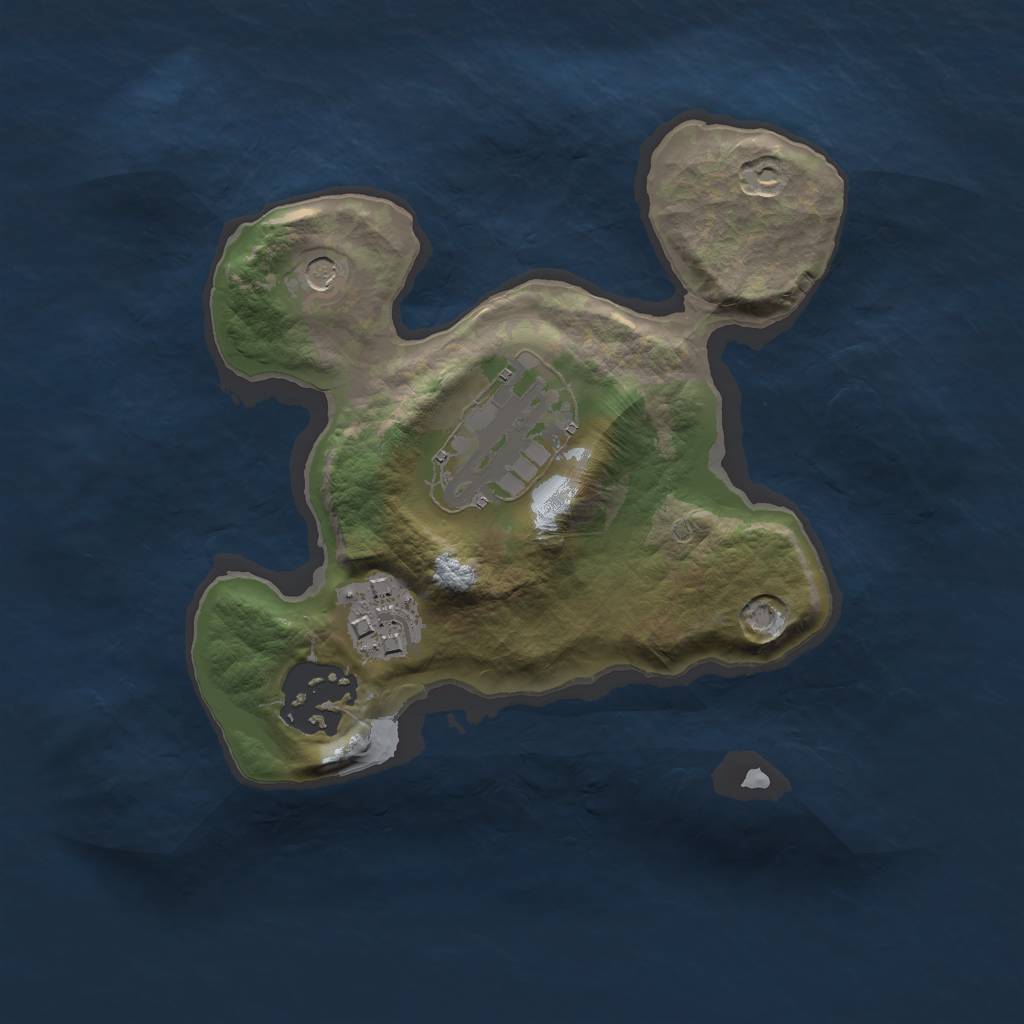 Rust Map: Barren, Size: 1999, Seed: 7985372, 6 Monuments