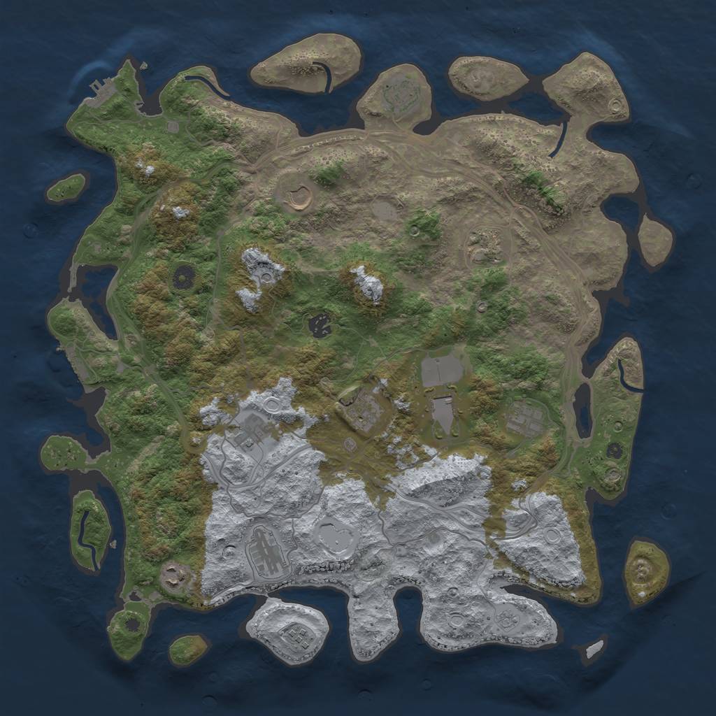 Rust Map: Procedural Map, Size: 4500, Seed: 7329128, 18 Monuments