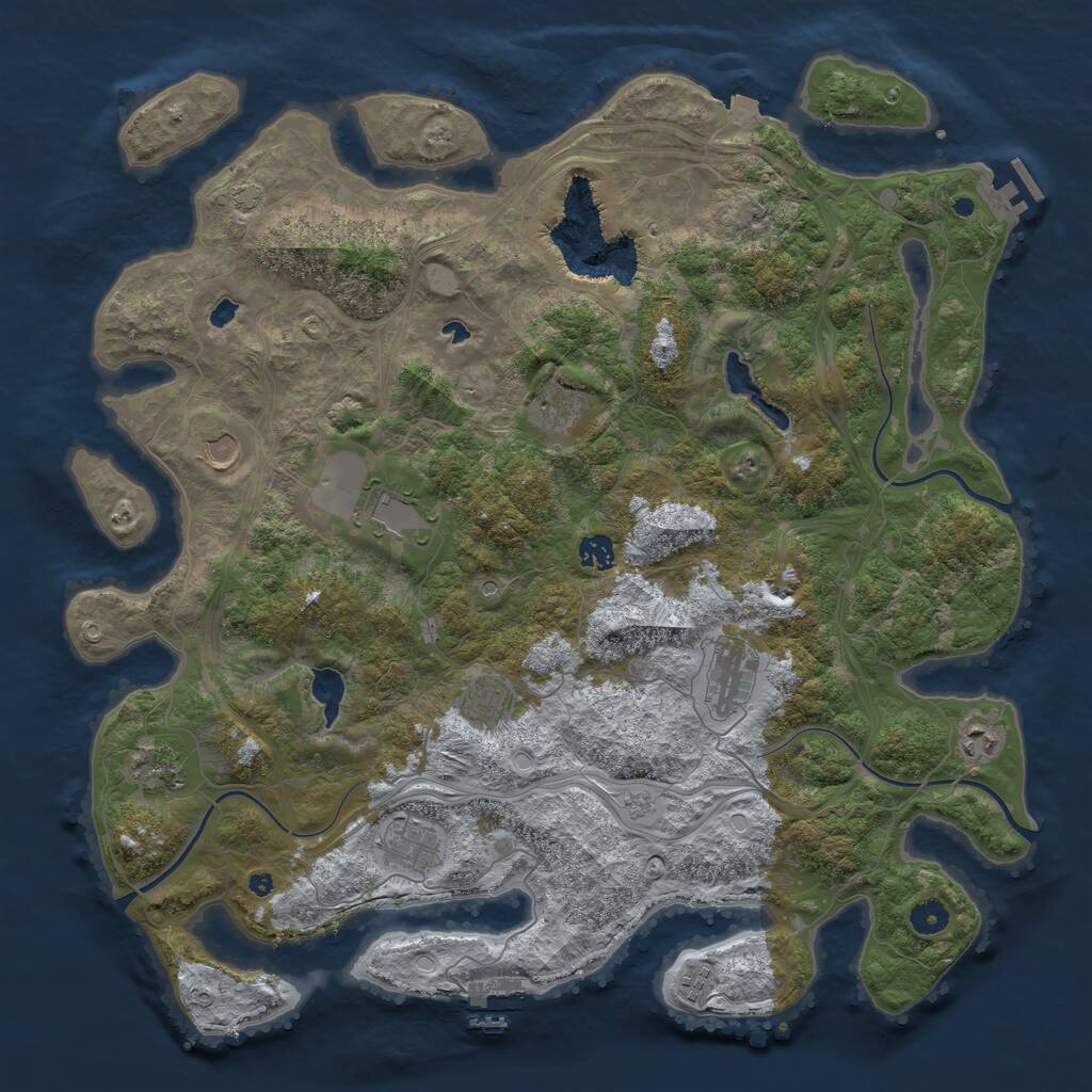 Rust Map: Procedural Map, Size: 4500, Seed: 473774, 16 Monuments