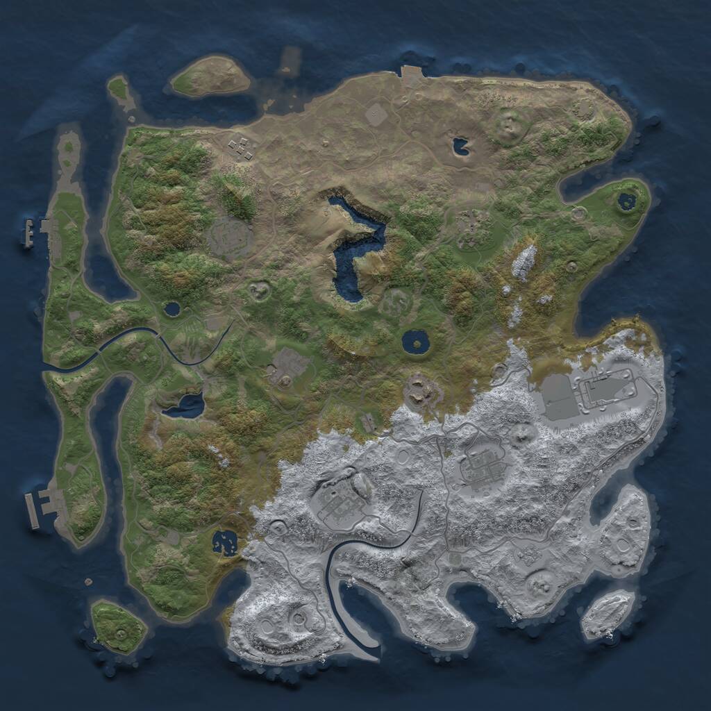 Rust Map: Procedural Map, Size: 4000, Seed: 6134437, 15 Monuments