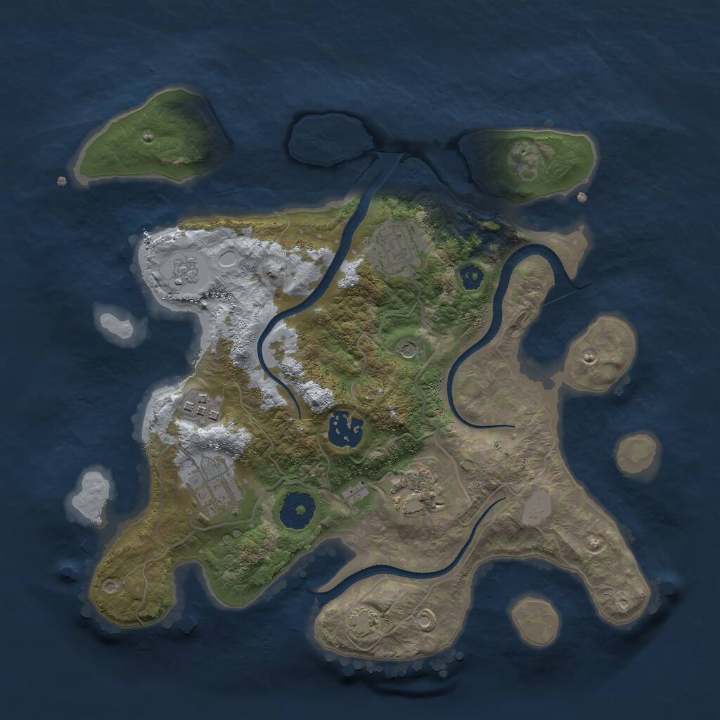 Rust Map: Procedural Map, Size: 3000, Seed: 1753928240, 9 Monuments