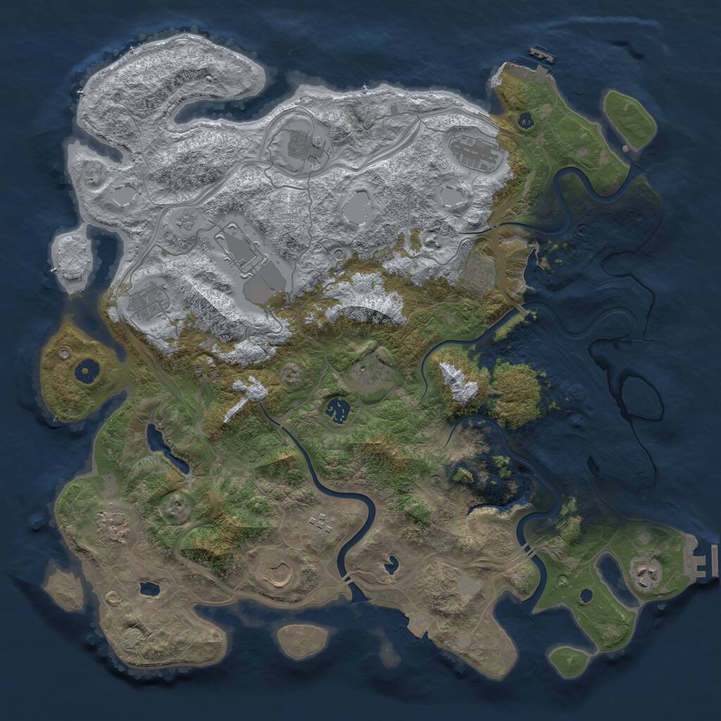 Rust Map: Procedural Map, Size: 4500, Seed: 1787679245, 17 Monuments