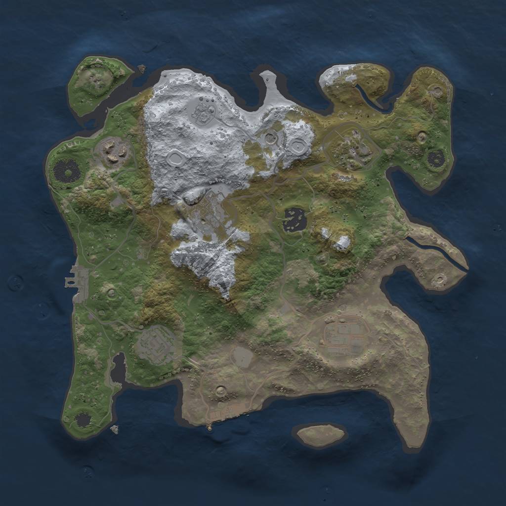 Rust Map: Procedural Map, Size: 3000, Seed: 8571460, 15 Monuments