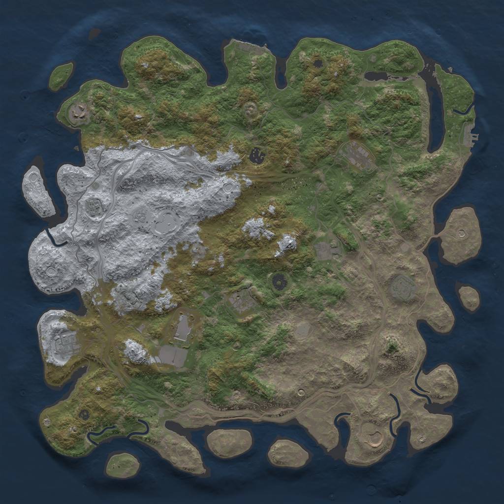 Rust Map: Procedural Map, Size: 4800, Seed: 277220414, 17 Monuments