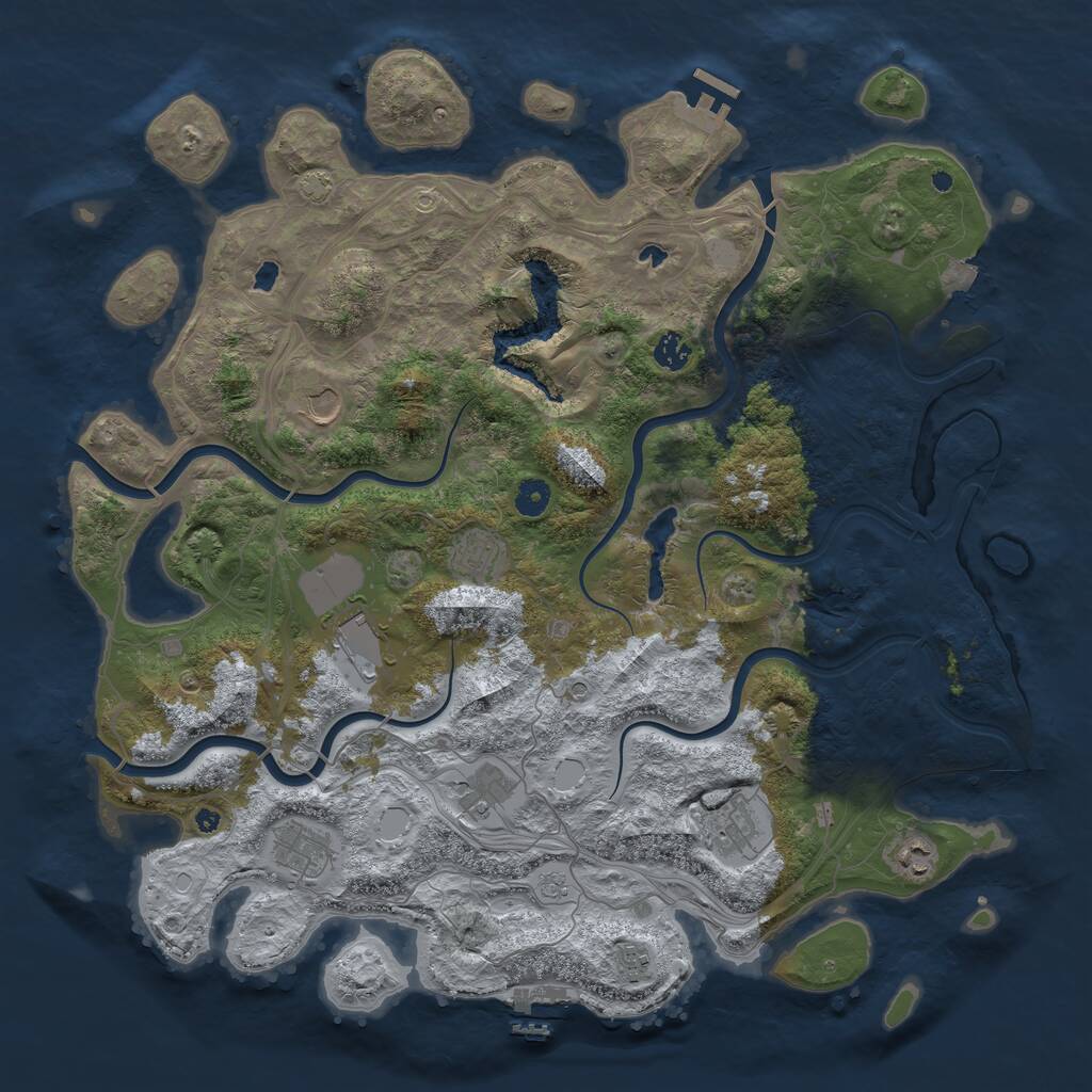 Rust Map: Procedural Map, Size: 4500, Seed: 1548962169, 15 Monuments