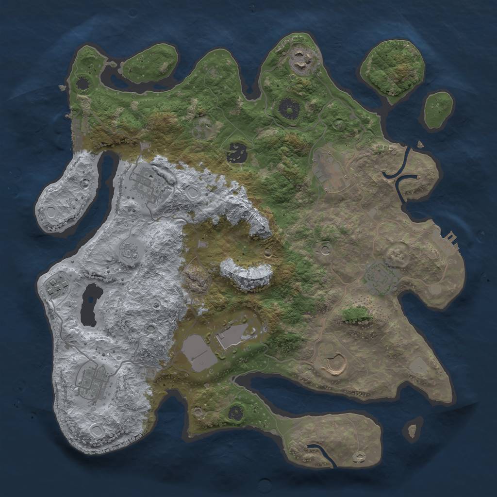 Rust Map: Procedural Map, Size: 3500, Seed: 199725, 18 Monuments